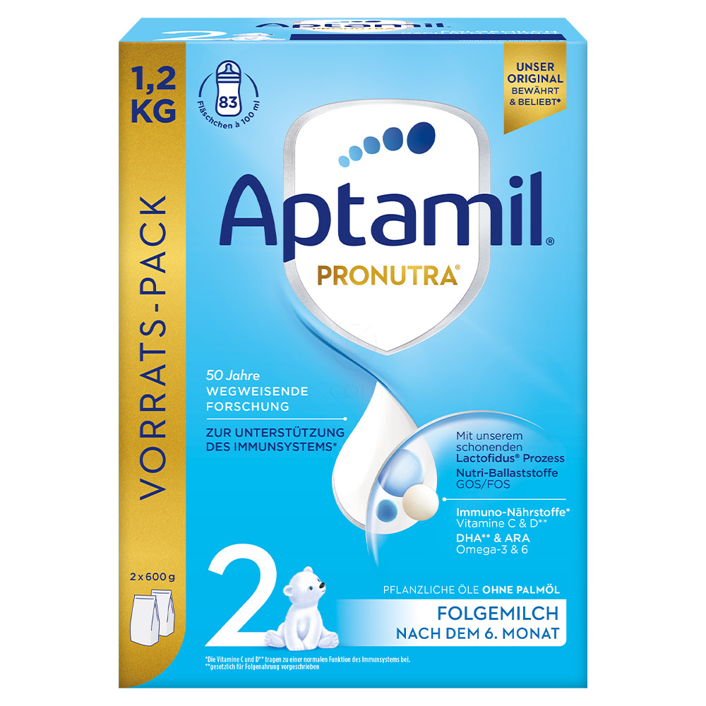Aptamil 2 Pronutra, nadaljevalno mleko za dojenčke po 6. mesecu starosti (1,2 kg)