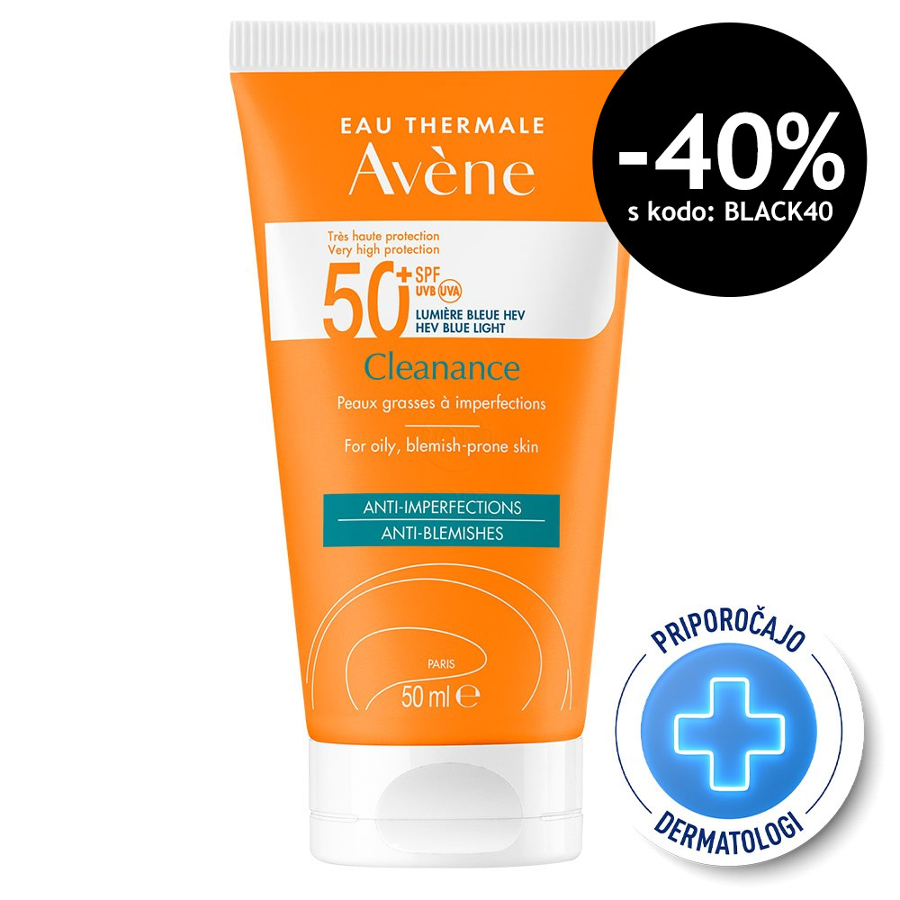 Avene Sun Cleanance, ultra lahka krema - zelo visoka zaščita - ZF50+ (50 ml)