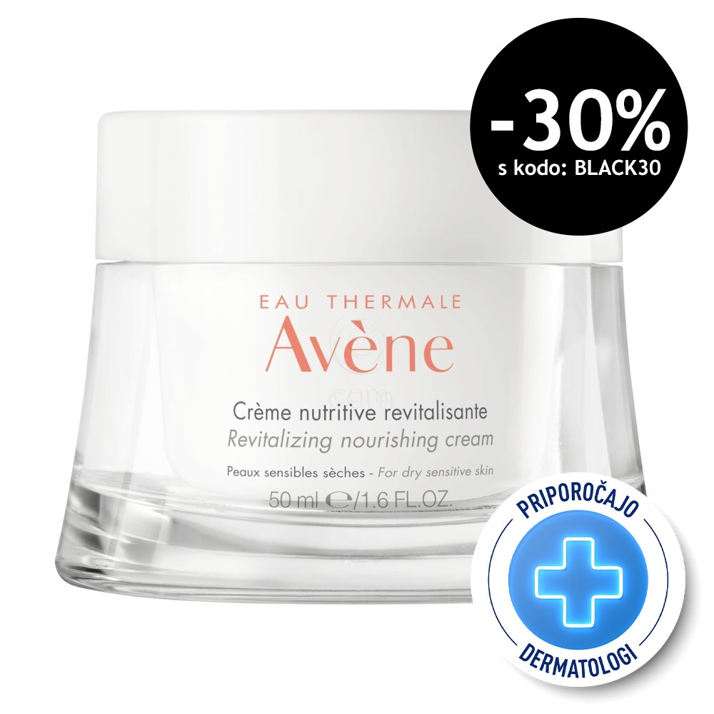 Avene, hranljiva revitalizirajoča krema za suho občutljivo kožo (50 ml)