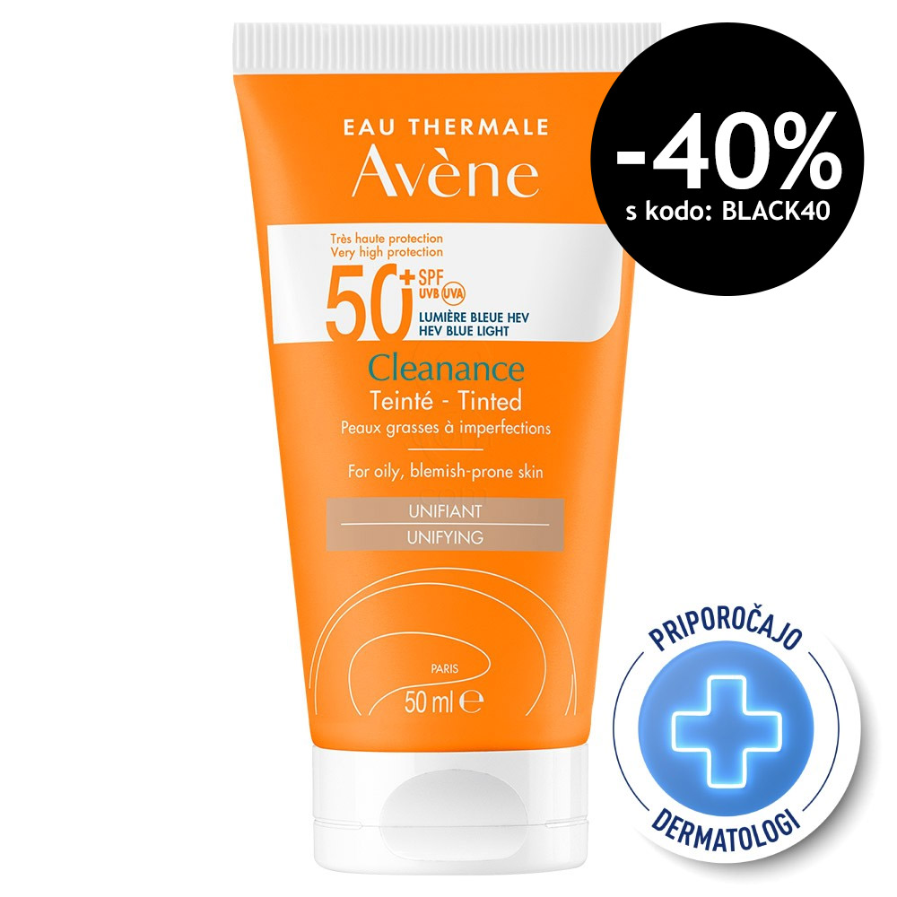 Avene Sun Cleanance, obarvana krema - zelo visoka zaščita - ZF50+ (50 ml)
