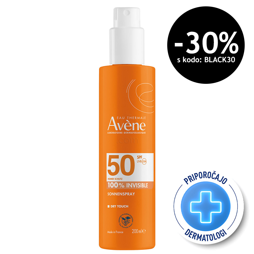Avene Sun, nevidno pršilo za zaščito pred soncem - ZF50 (200 ml)
