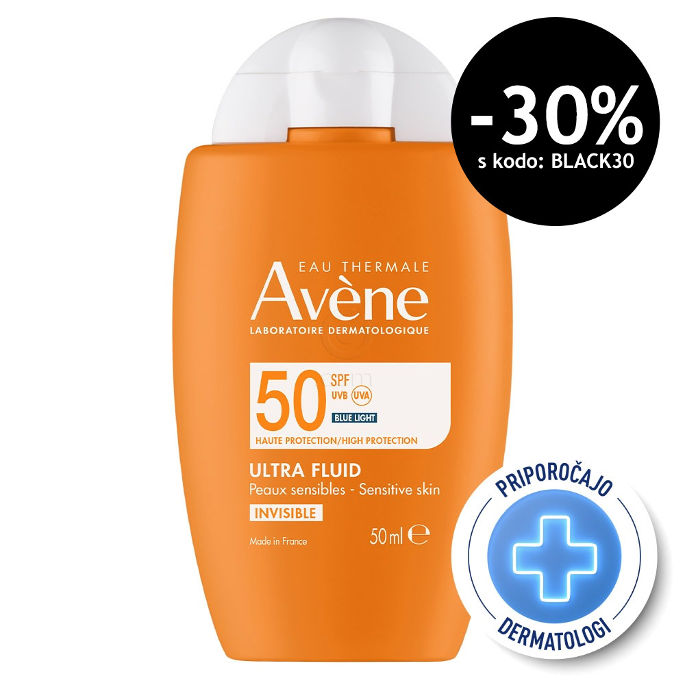 Avene Sun, ultra fluid z visoko zaščito pred soncem za obraz - ZF50 (50 ml)