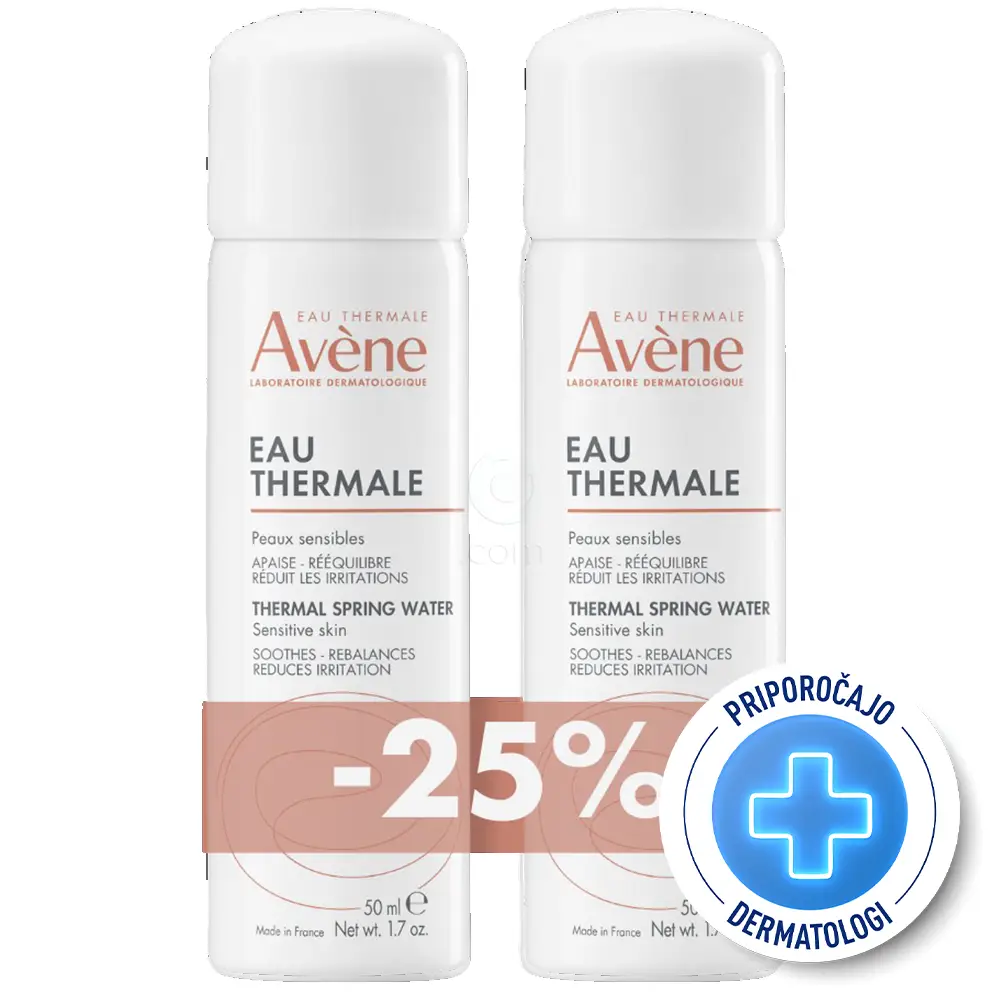 Avene, termalna voda - paket (2 x 50 ml)