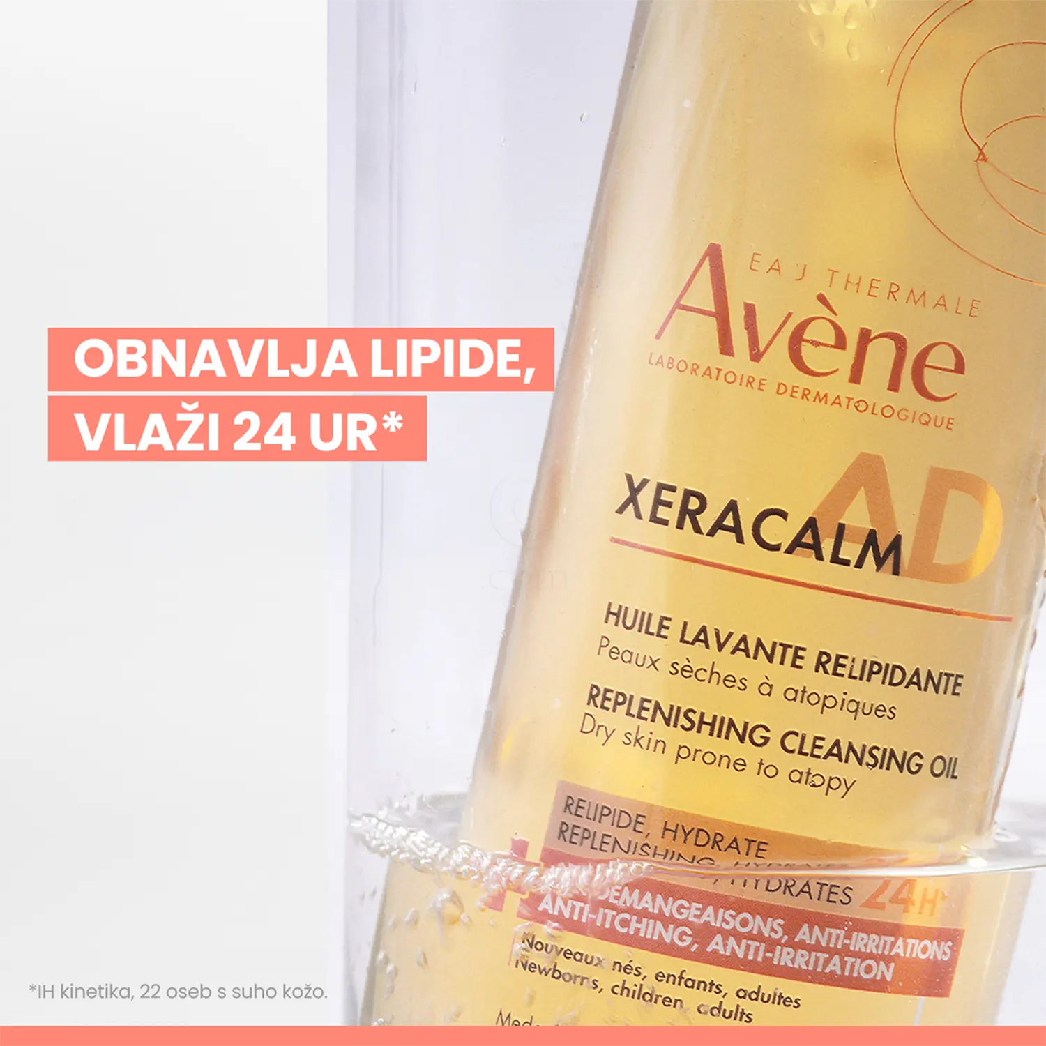 Avene XeraCalm A.D, relipidirajoče olje za čiščenje  - Refill (400 ml)