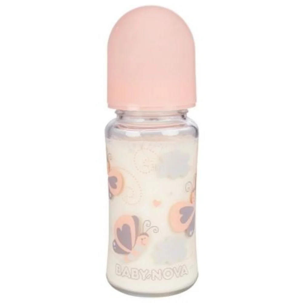Baby-Nova, steklena steklenička s širokim vratom - različni motivi (230 ml)
