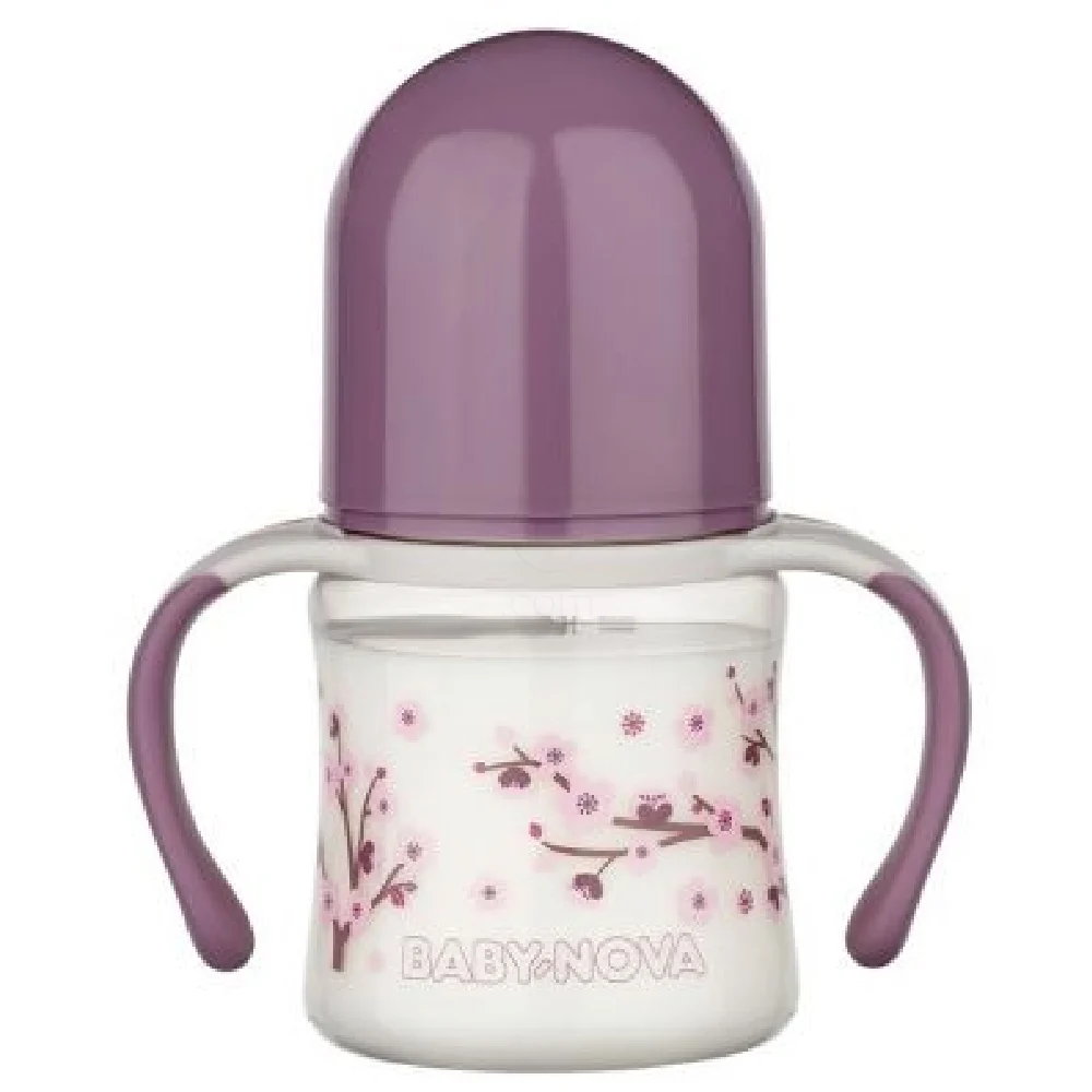 Baby-Nova, steklenička s širokim vratom za učenje pitja - različni motivi (150 ml)