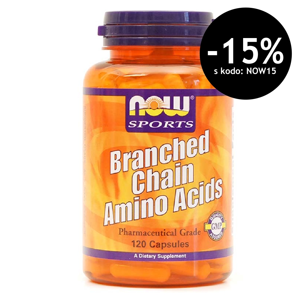 BCAA aminokisline NOW Sports,  kapsule (120 kapsul)