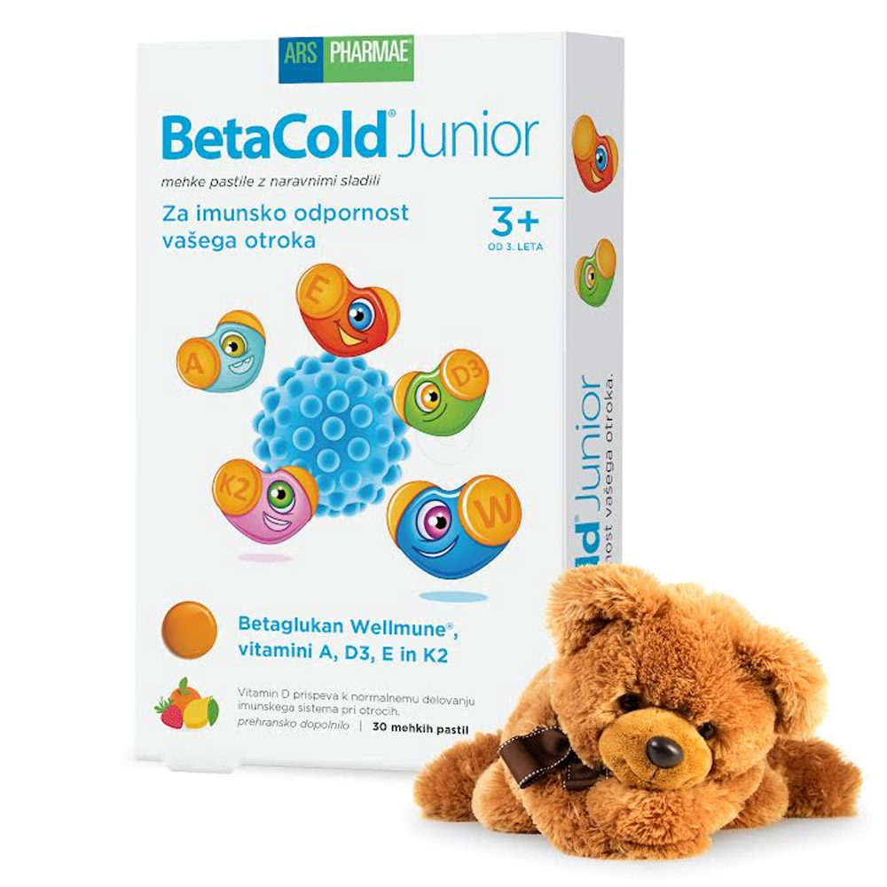 BetaCold Junior Ars Pharmae, mehke pastile za otroke (30 pastil)