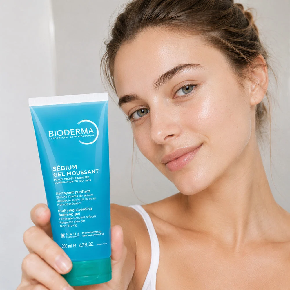 Bioderma Sebium Gel Moussant, čistilni gel za mešano do mastno kožo (200 ml)