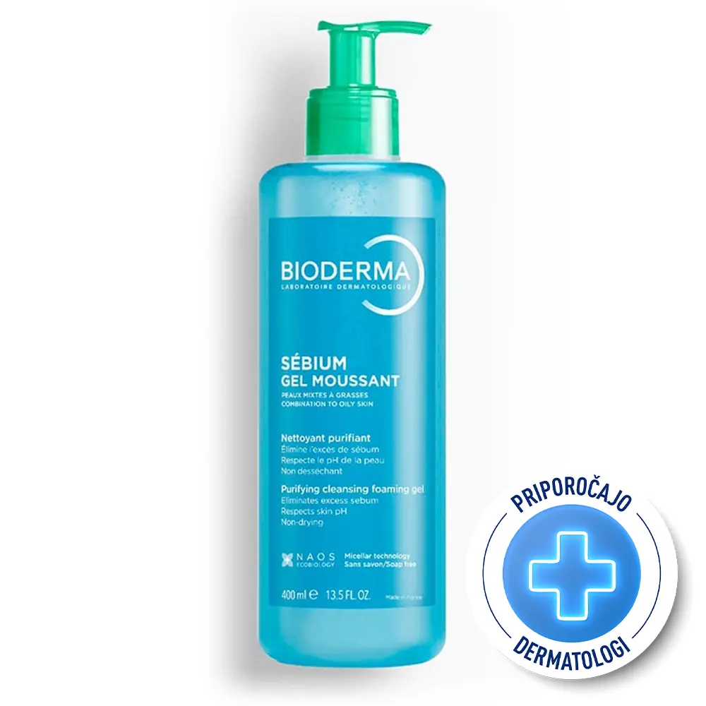 Bioderma Sebium Gel Moussant, čistilni gel za mešano do mastno kožo (400 ml)