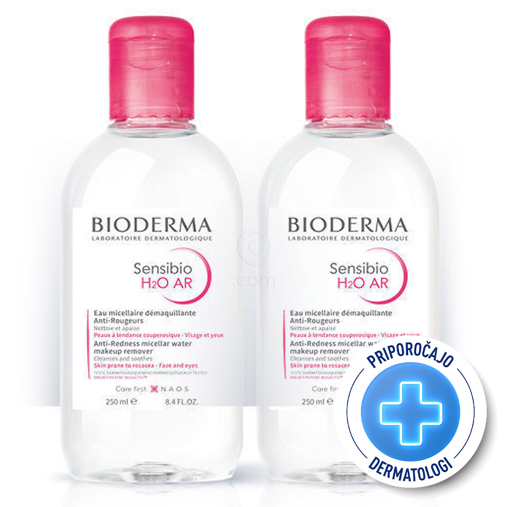 Bioderma Sensibio H2O AR, micelarni losjon za čiščenje - paket (2 x 250 ml)