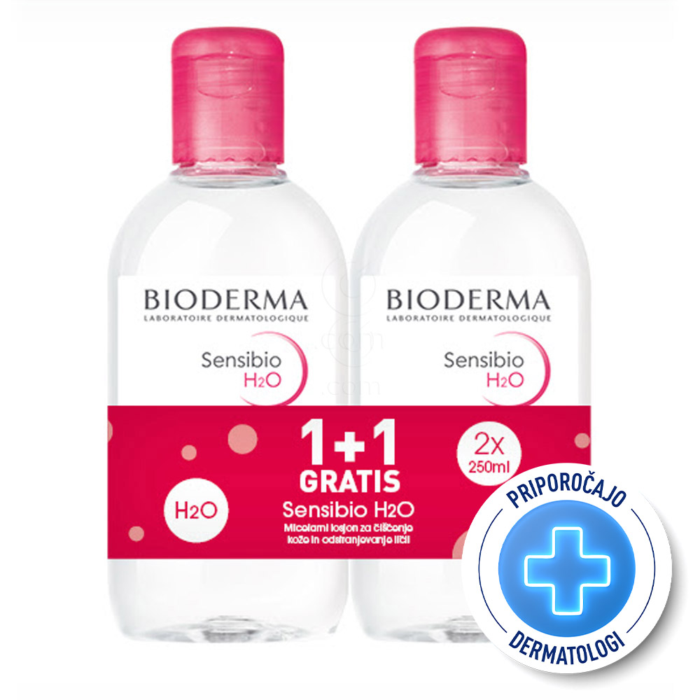 Bioderma Sensibio H2O, micelarni losjon za čiščenje - paket (2 x 250 ml)