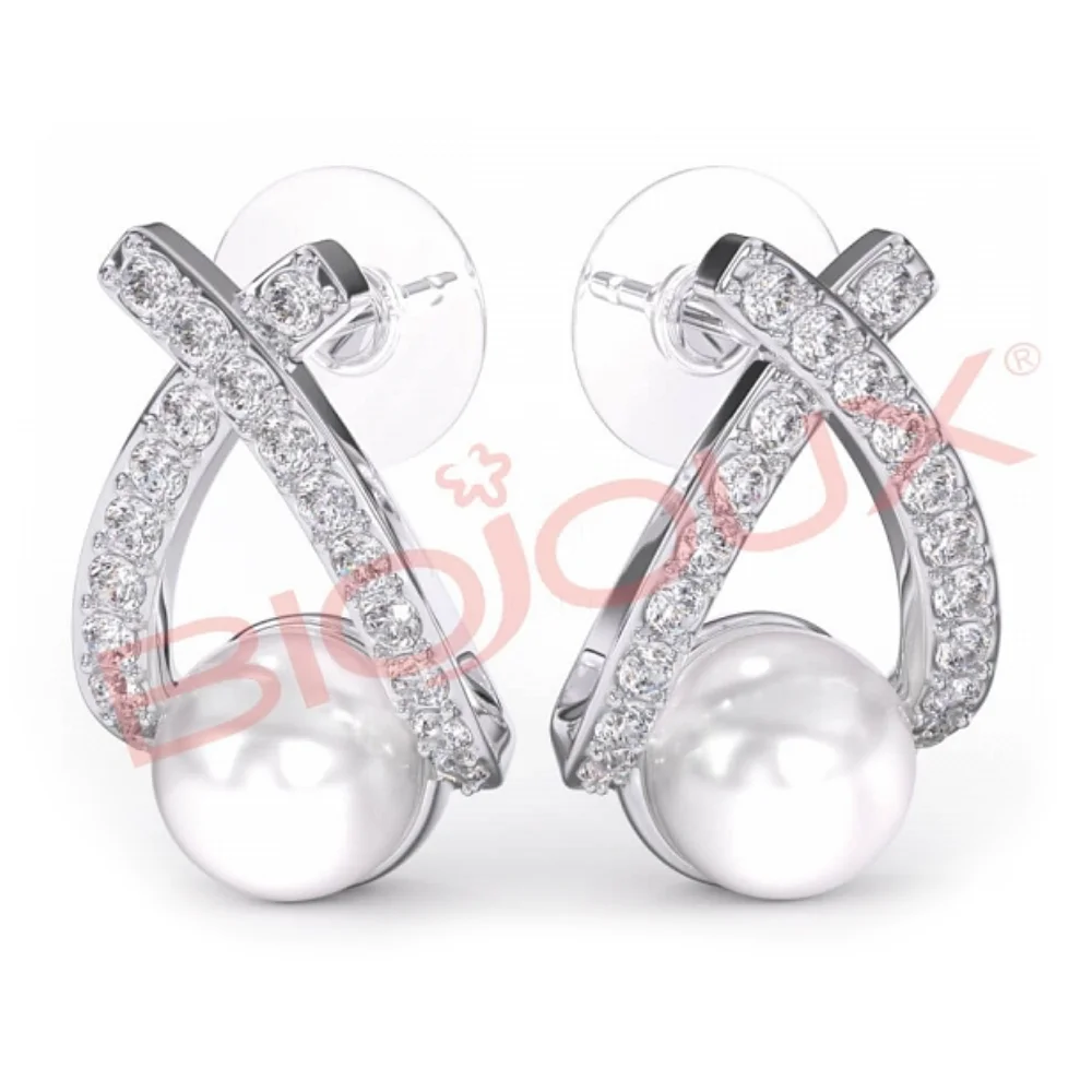 Biojoux, uhani iz kirurškega jekla - Finlo srebrni - BJT361 (2 uhana)