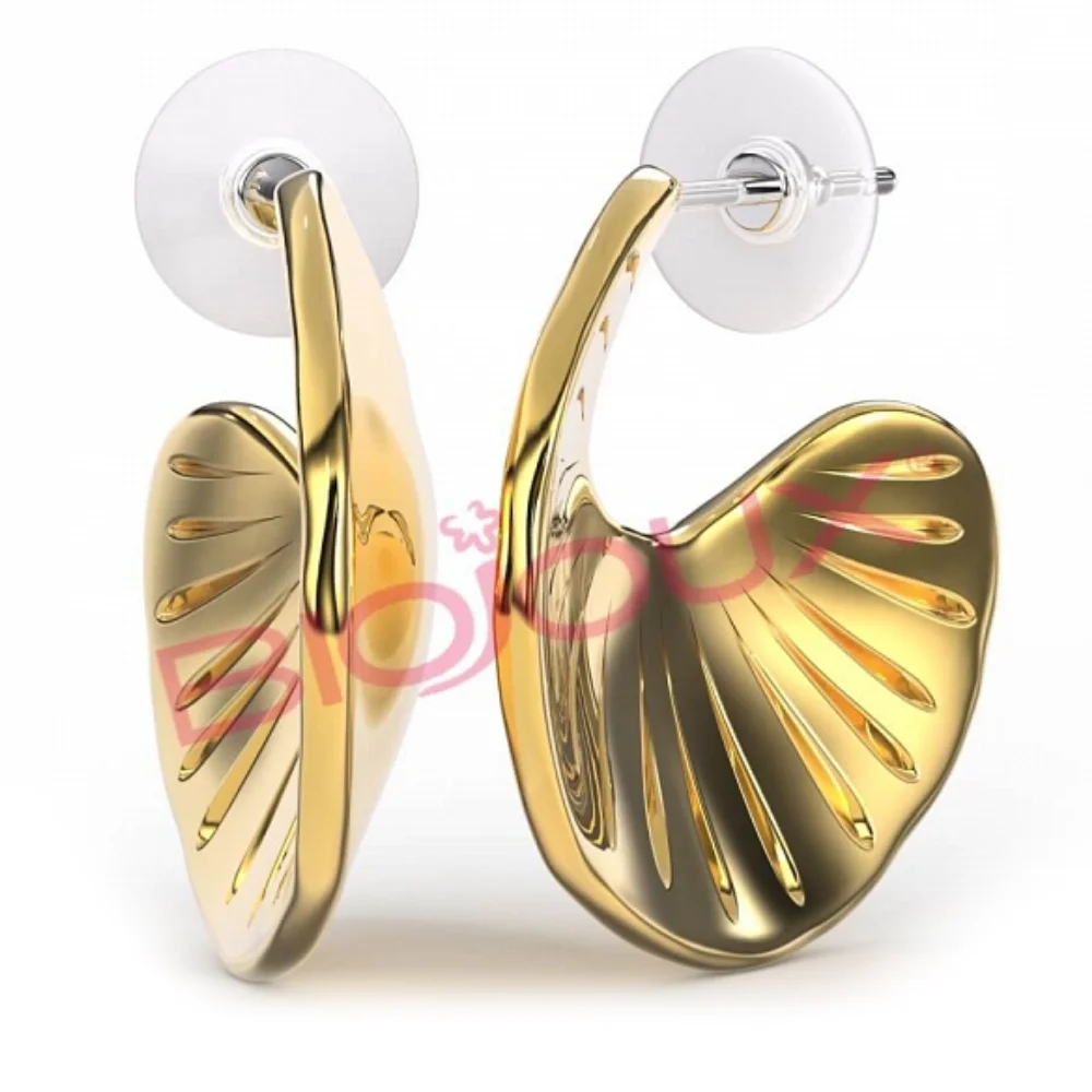 Biojoux, uhani iz kirurškega jekla - Mindoro obroč zlat - BJT352 (2 uhana)