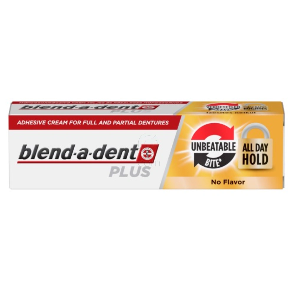 Blend-a-dent Plus, pričvrstilna krema za zobne proteze - dvojna moč