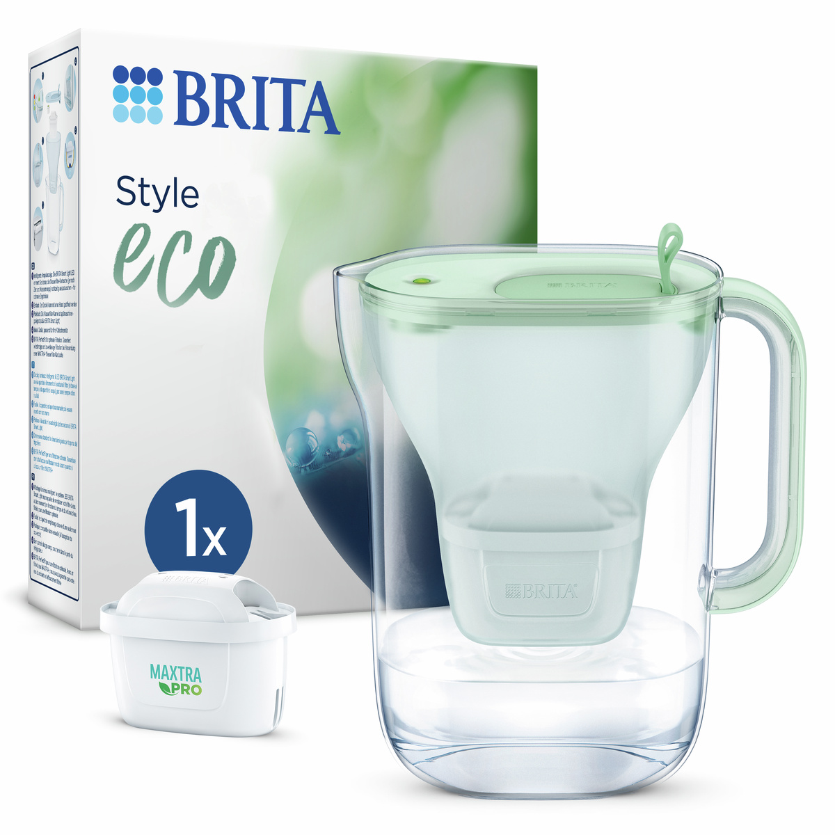 BRITA Style Eco, vrč za filtriranje vode - sea green - 2,4 l (1 komplet)
