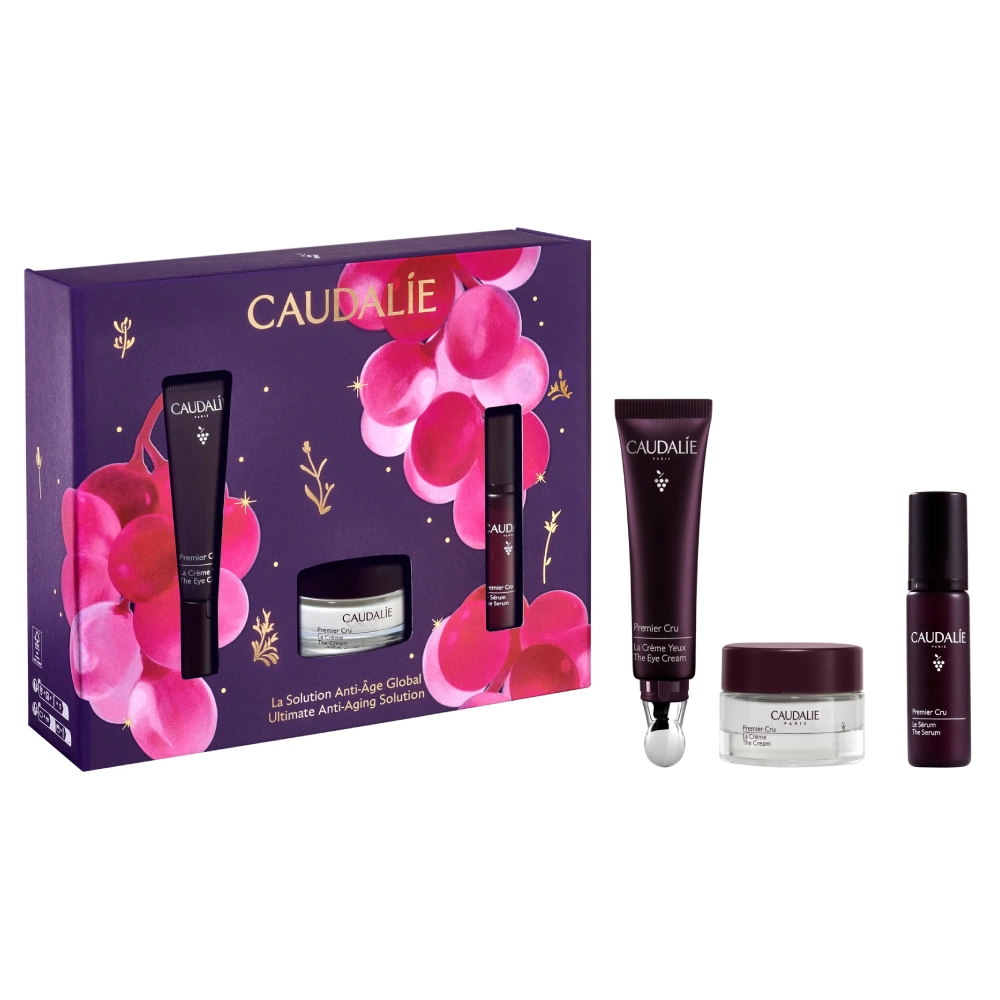 Caudalie Premier Cru, anti-age darilni set (15 ml + 10 ml + 15 ml)