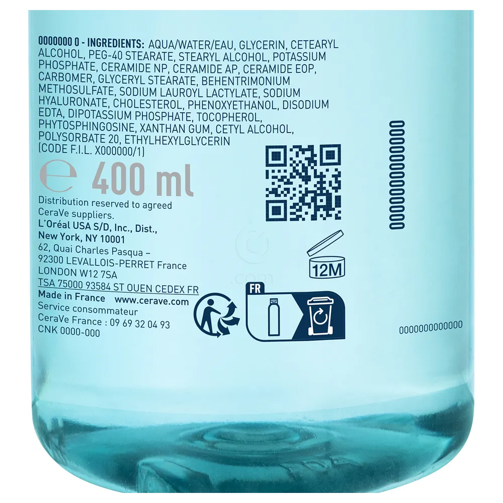 CeraVe, čistilna micelarna voda za normalno do mastno kožo (400 ml)