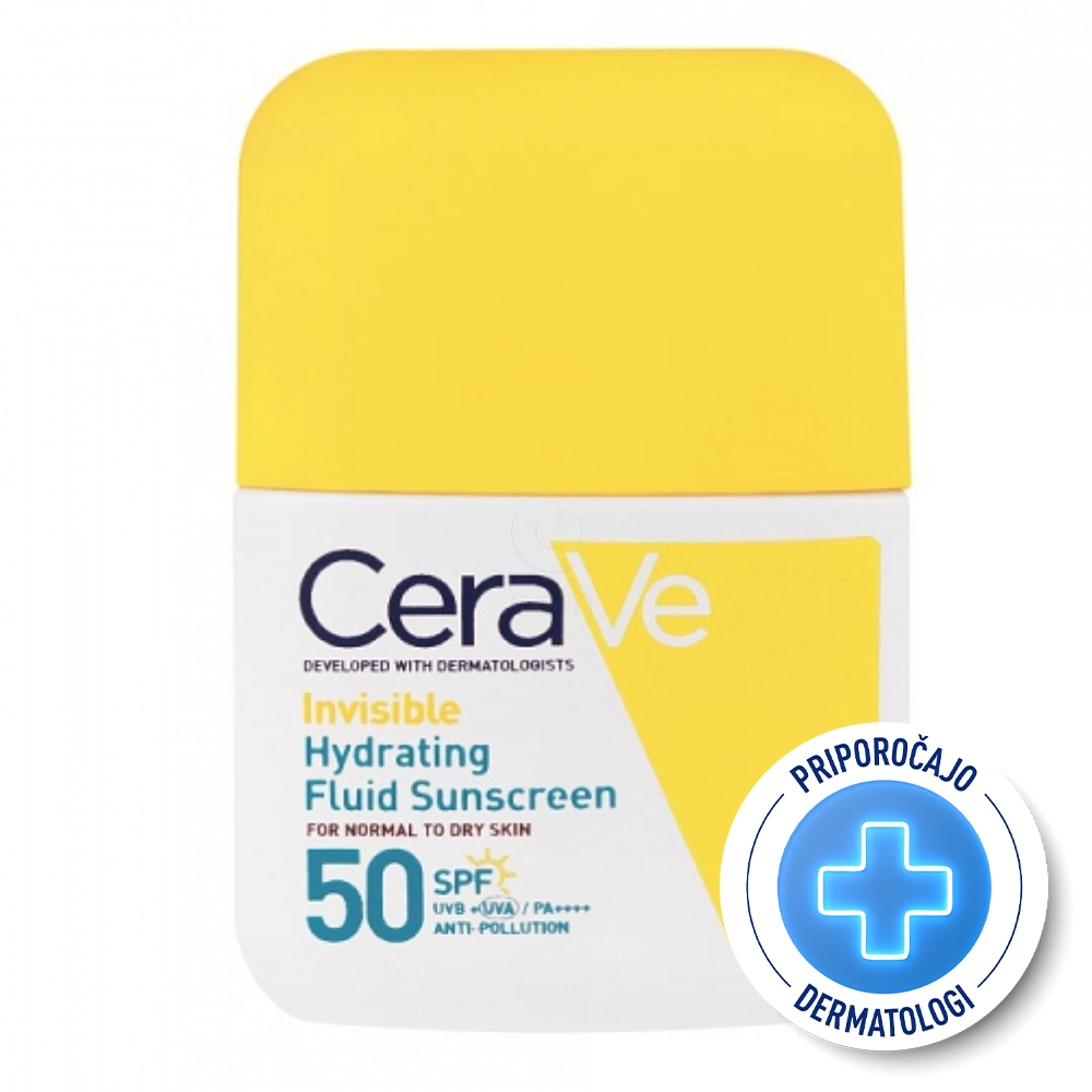CeraVe, nevidni vlažilni fluid za zaščito pred soncem - ZF50 (50 ml)