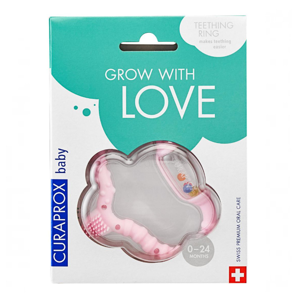 Curaprox Baby, obroček za grizenje - roza (1 obroček)