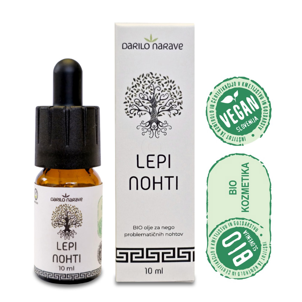 Darilo Narave - Lepi nohti, naravno BIO olje za nego nohtov (10 ml)