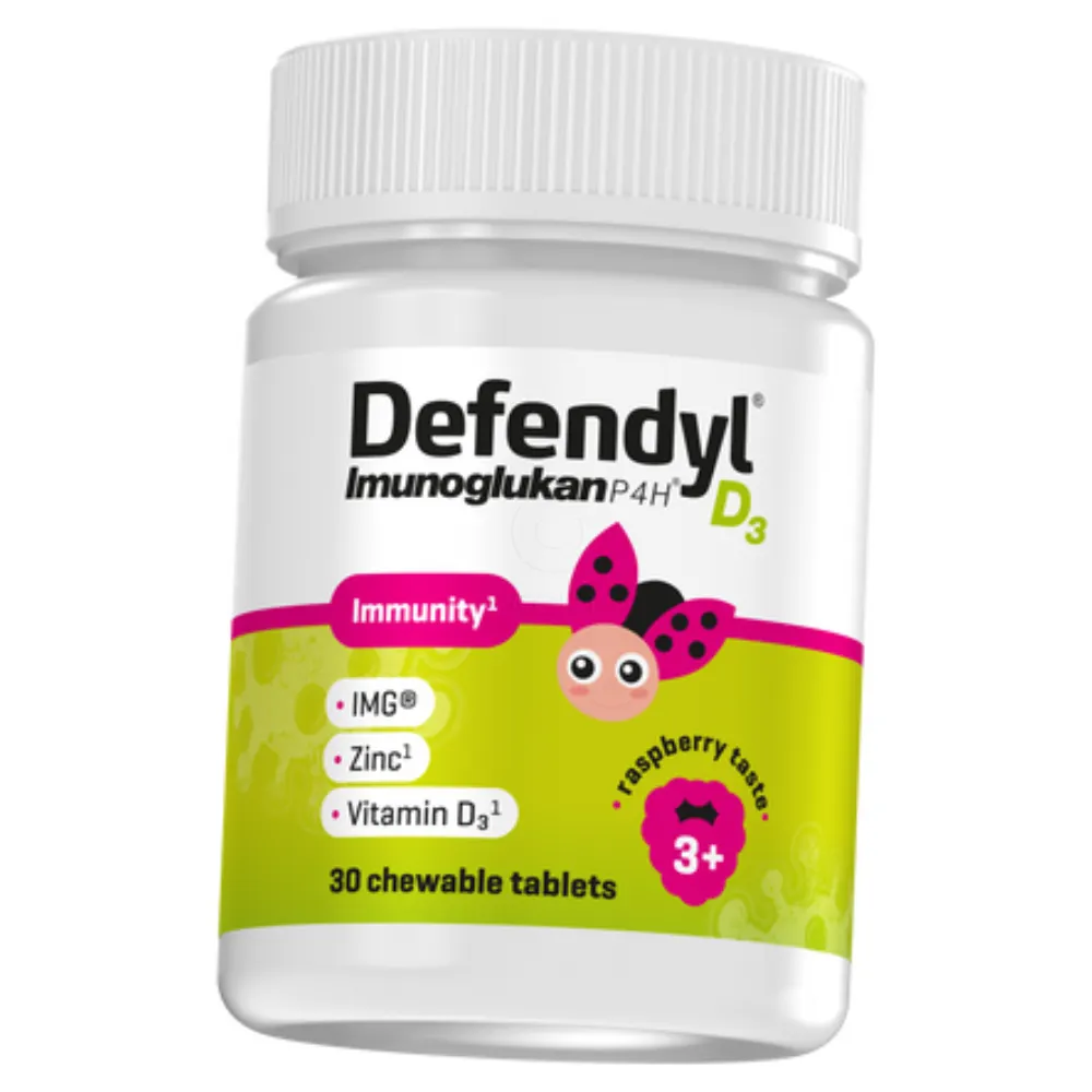 Defendyl Imunoglukan P4H D3 junior, žvečljive tablete (30 tablet)