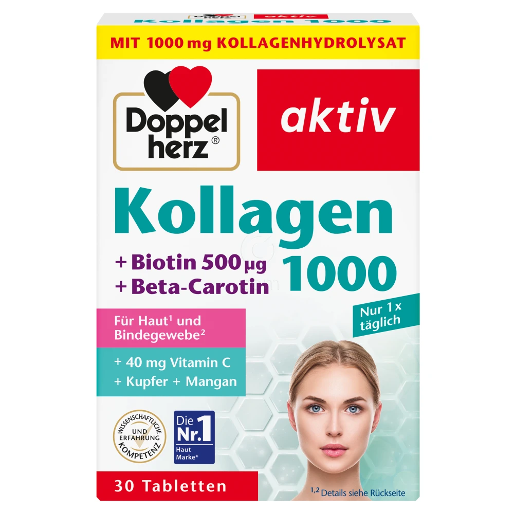 Doppelherz Aktiv Kolagen 1000 + 500 μg biotina + Q10, tablete (30 tablet)