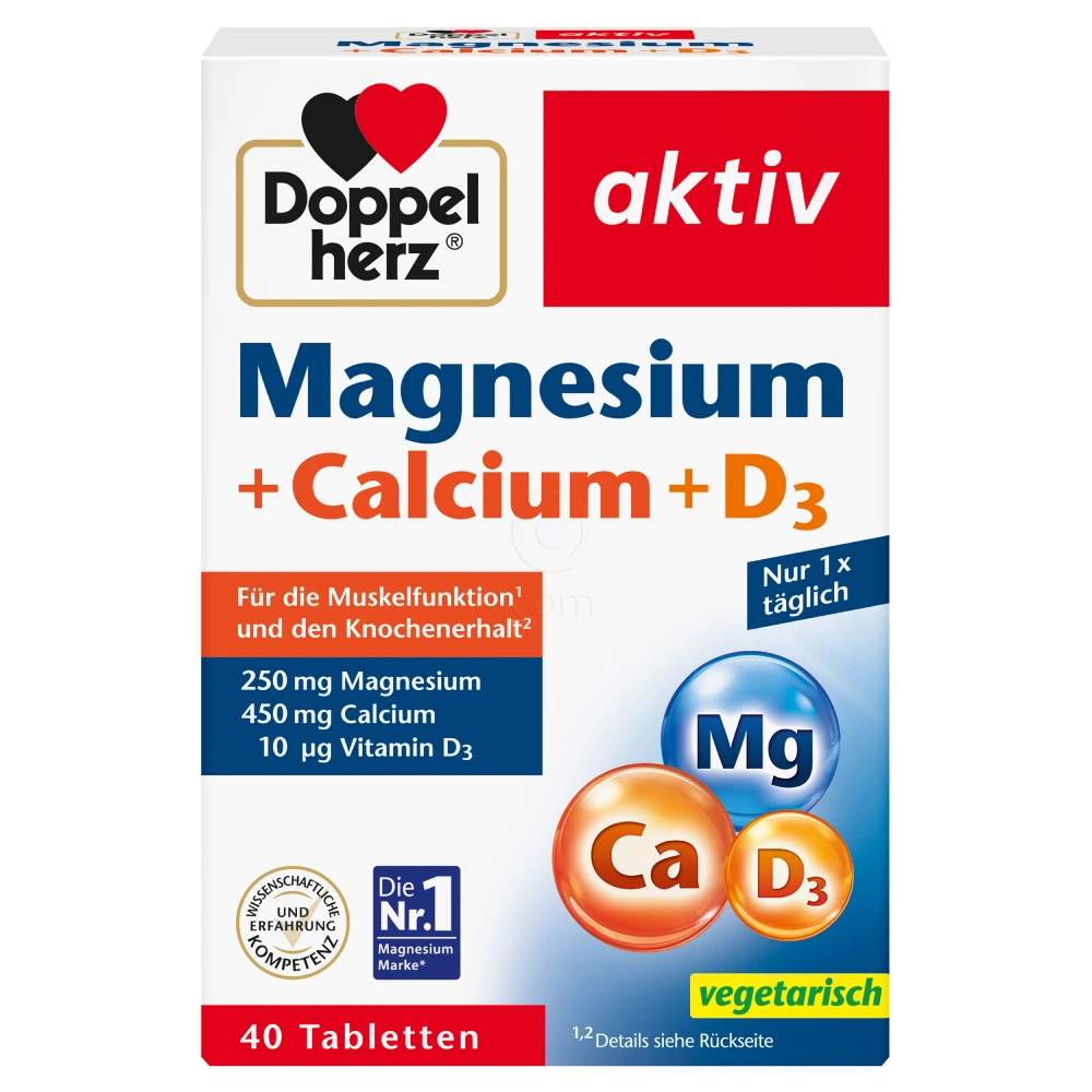 Doppelherz Aktiv Magnezij + Kalcij + D3, tablete (40 tablet)