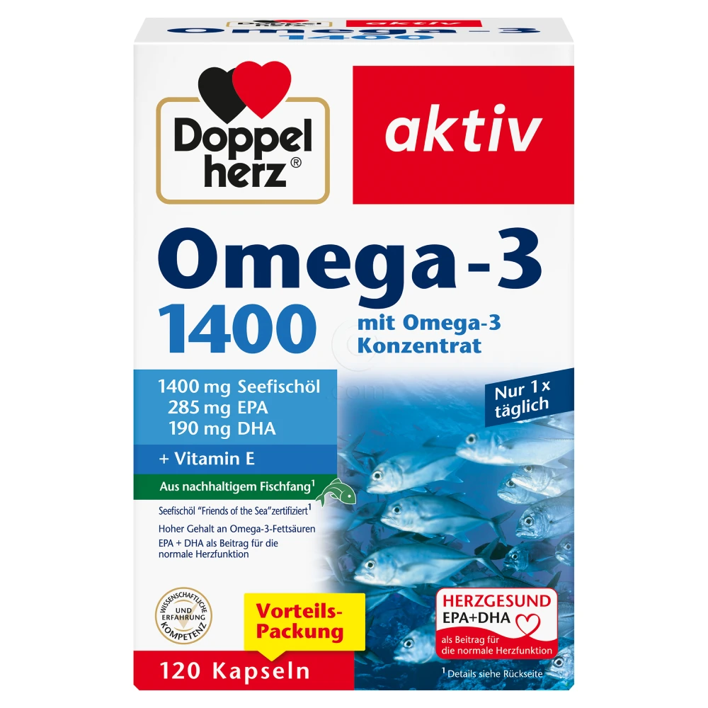Doppelherz Aktiv Omega-3 1400 mg, kapsule (120 kapsul)