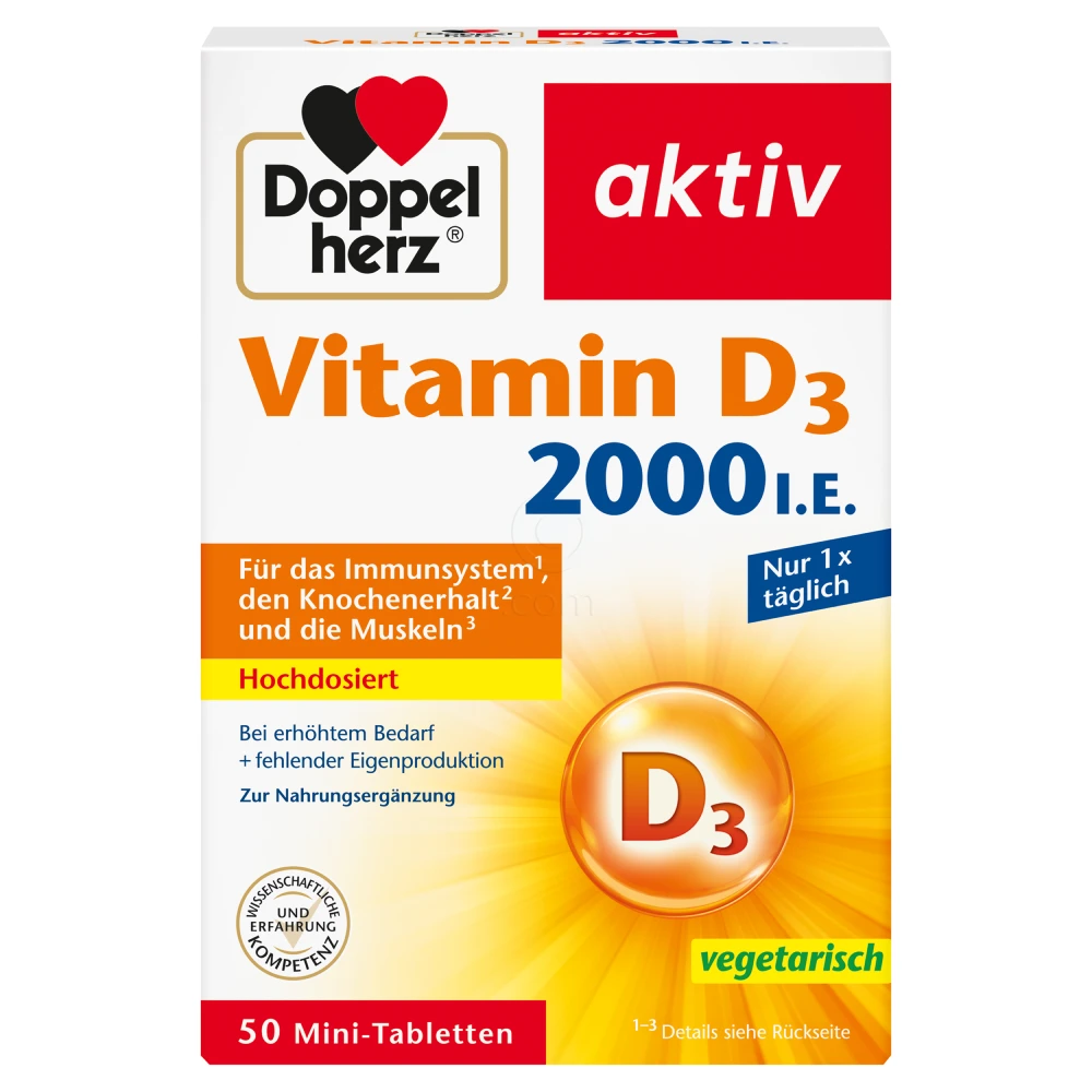Doppelherz Aktiv Vitamin D 2.000 I.E. Extra, mini tablete (50 tablet)