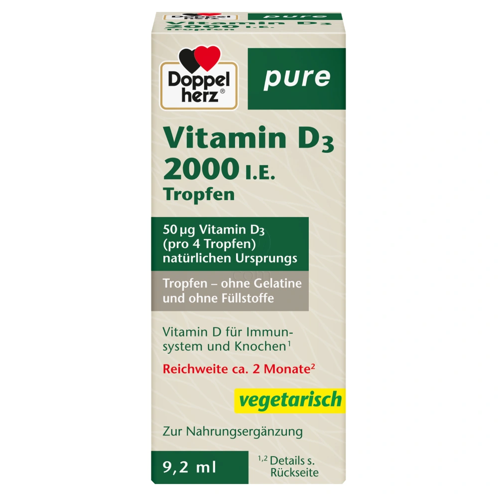 Doppelherz Pure Vitamin D3 2000 I.E., kapljice (9,2 ml)