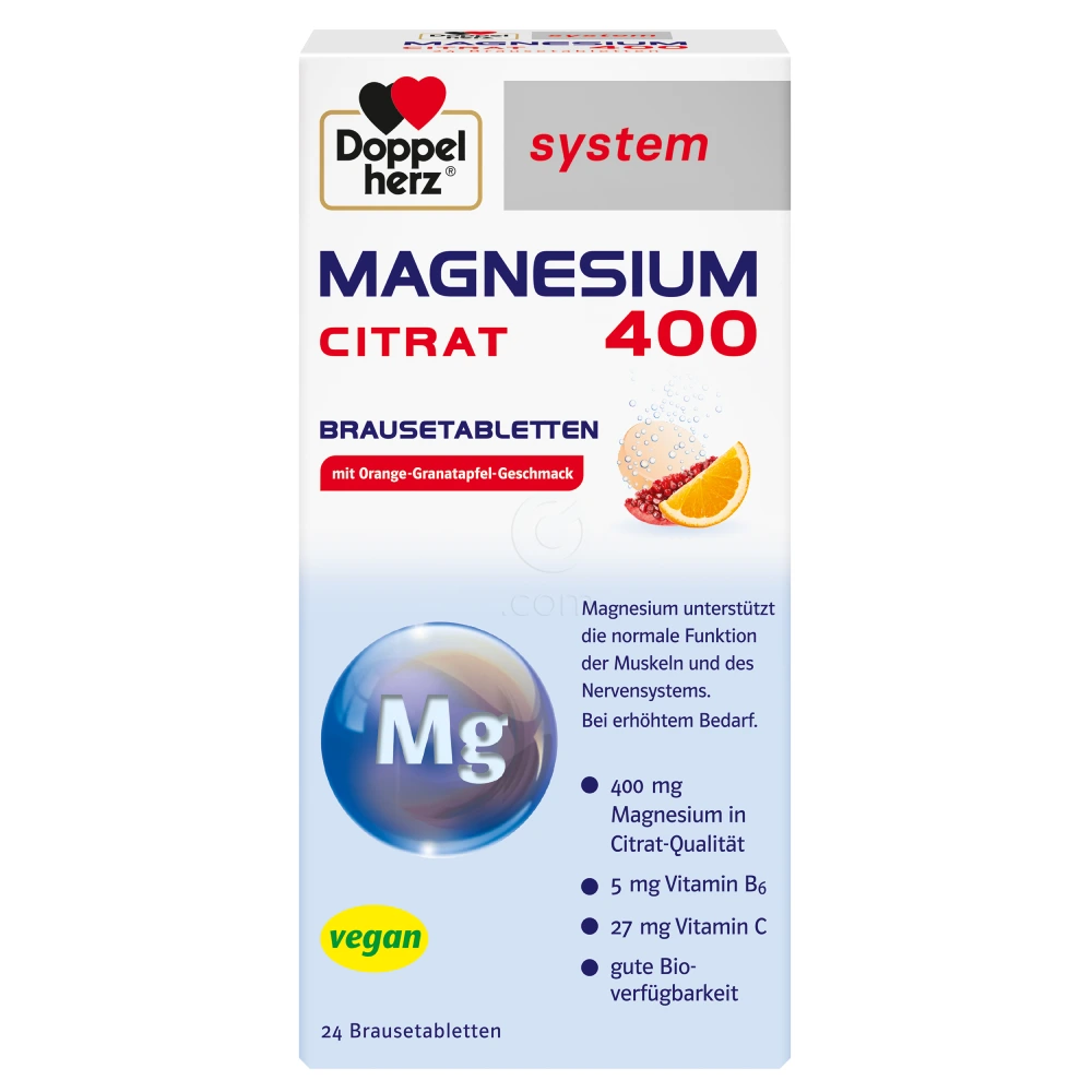 Doppelherz System Magnezij 400, šumeče tablete (24 tablet)