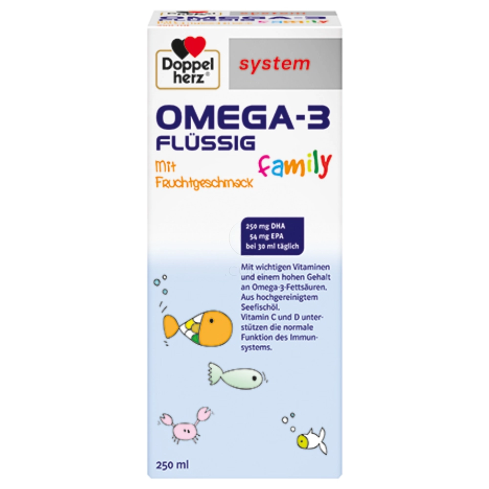 Doppelherz System Omega-3 Family, tekočina (250 ml)