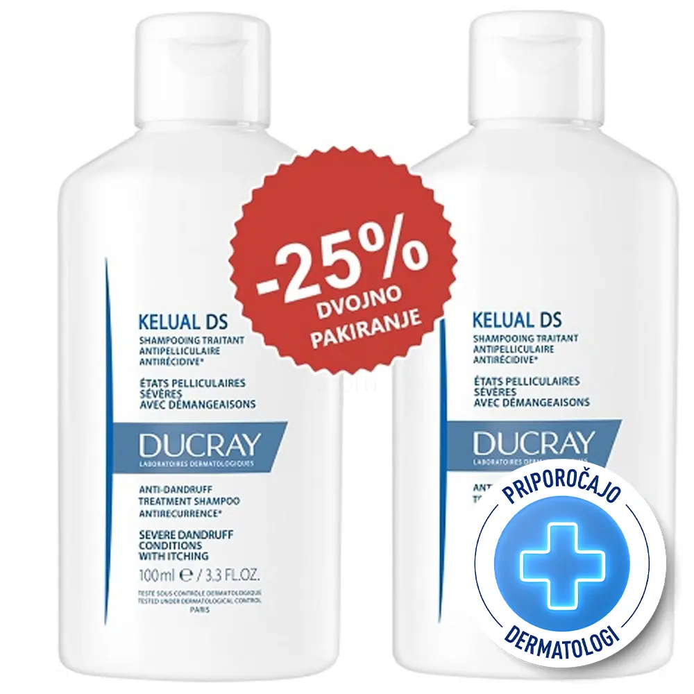 Ducray Kelual DS, tretma šampon - paket (2 x 100 ml)