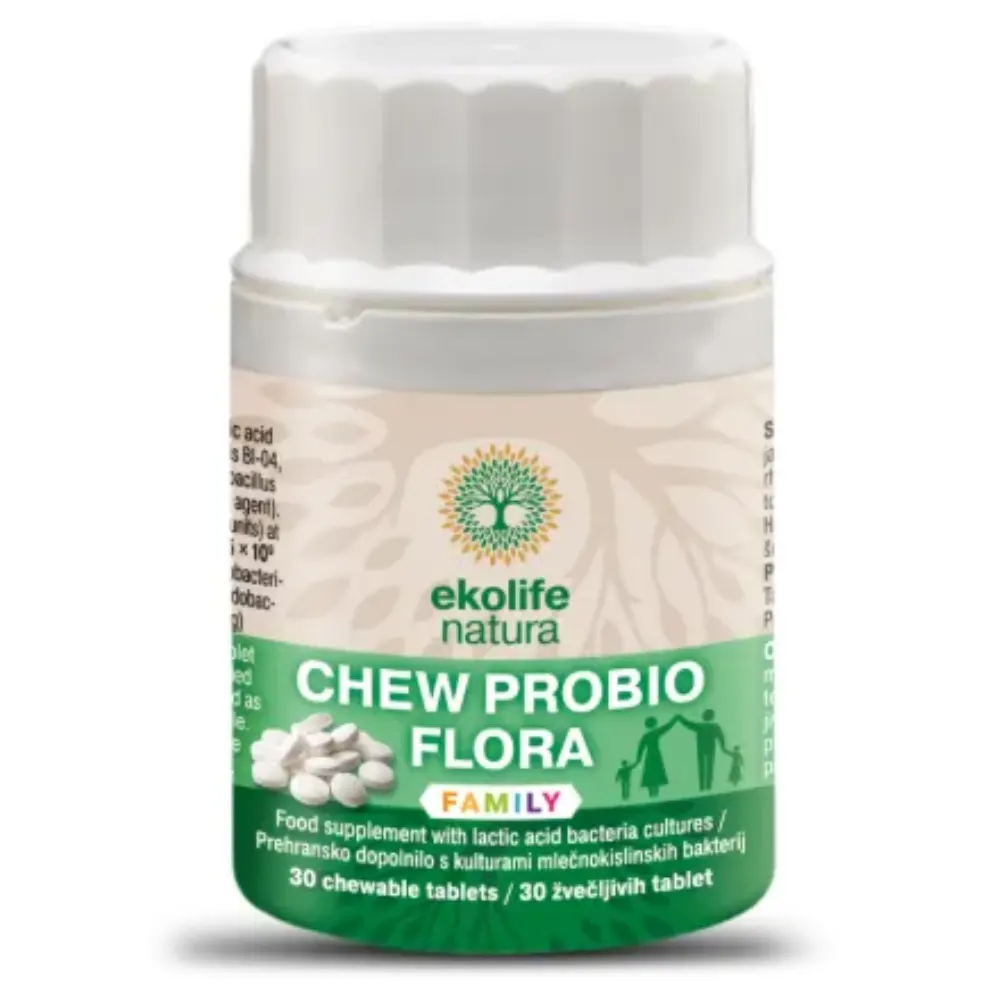 Ekolife Chew Probio Flora Family, žvečljive tablete (30 žvečljivih tablet)