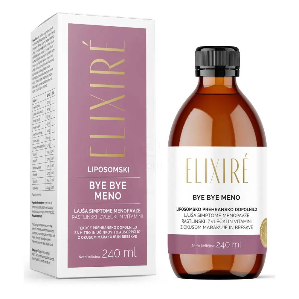 Elixire Bye Bye Meno, tekoče prehransko dopolnilo (240 ml)