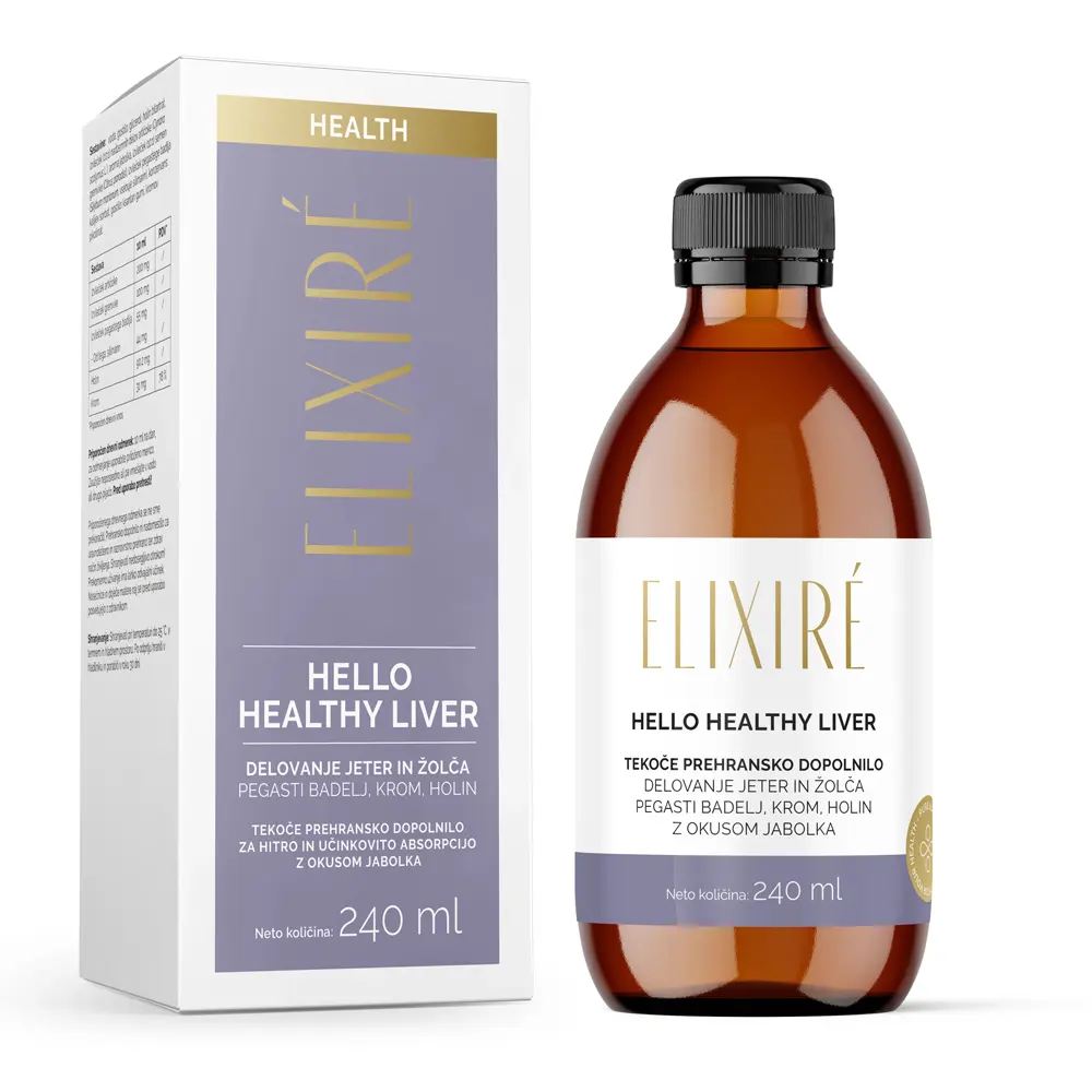 Elixire Hello Healthy Liver, tekoče prehransko dopolnilo (240 ml)