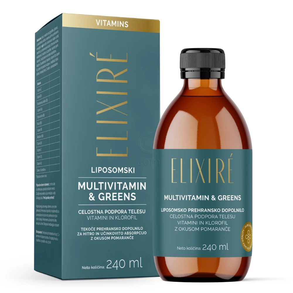 Elixire Multivitamin & Greens, tekoče prehransko dopolnilo (240 ml)