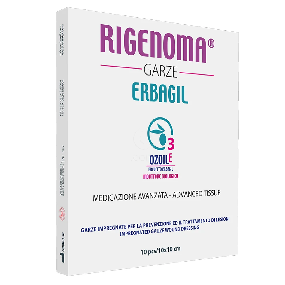 Erbagil Rigenoma, sterilna gaza 10 x 10 cm (10 gaz)