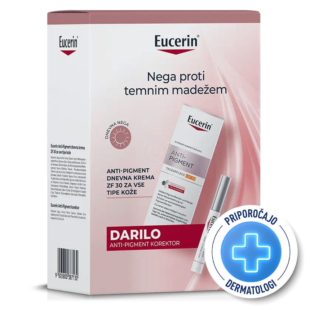 Eucerin Anti-Pigment, darilni set za zmanjšanje pigmentnih madežev (50 ml + 5 ml)