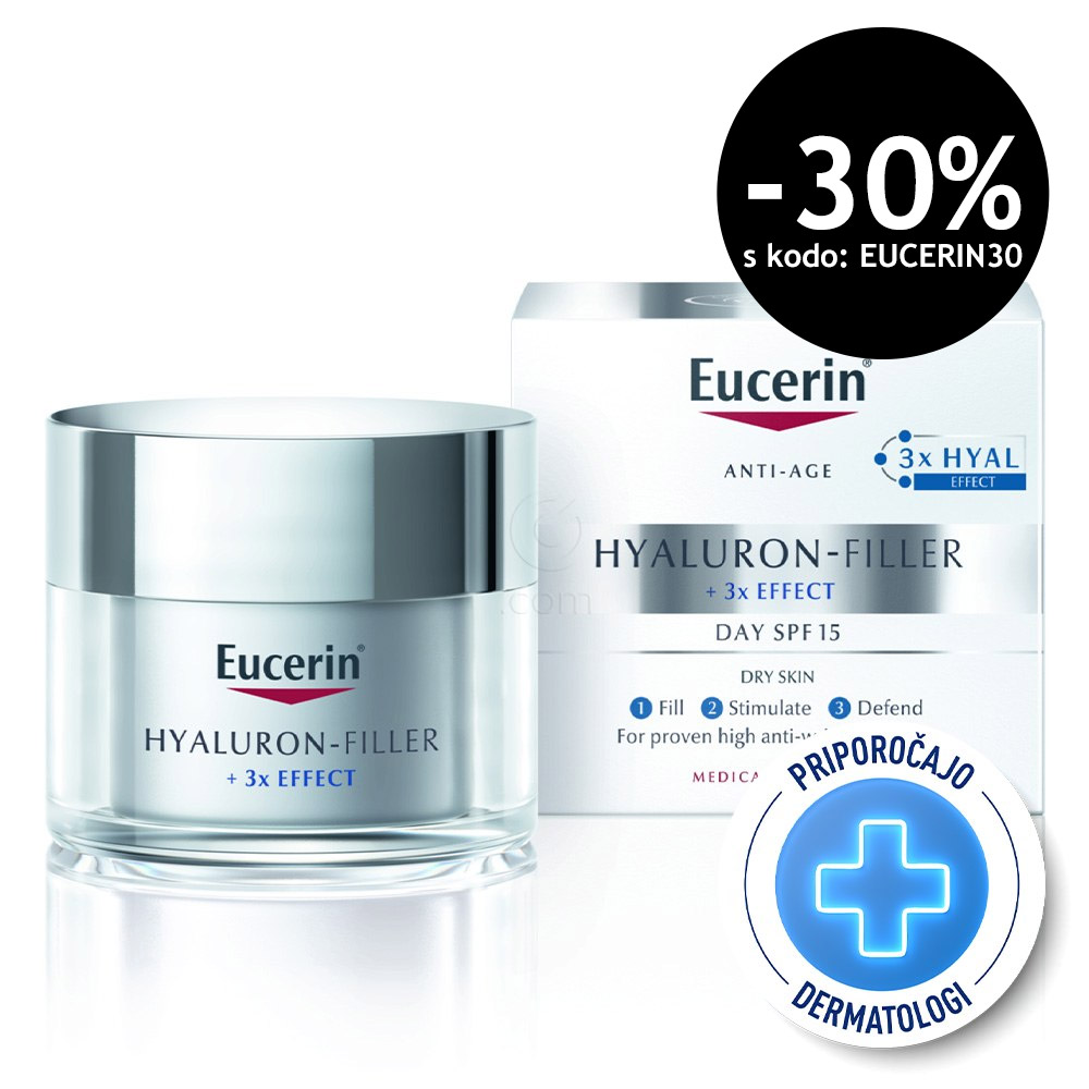 Eucerin Hyaluron-Filler, dnevna krema - suha koža - ZF 15 (50 ml)