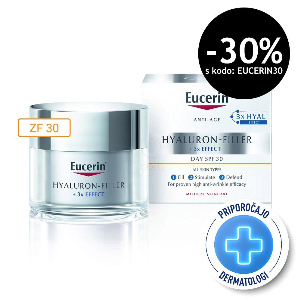 Eucerin Hyaluron-Filler, dnevna krema za vse tipe kože - ZF 30 (50 ml)