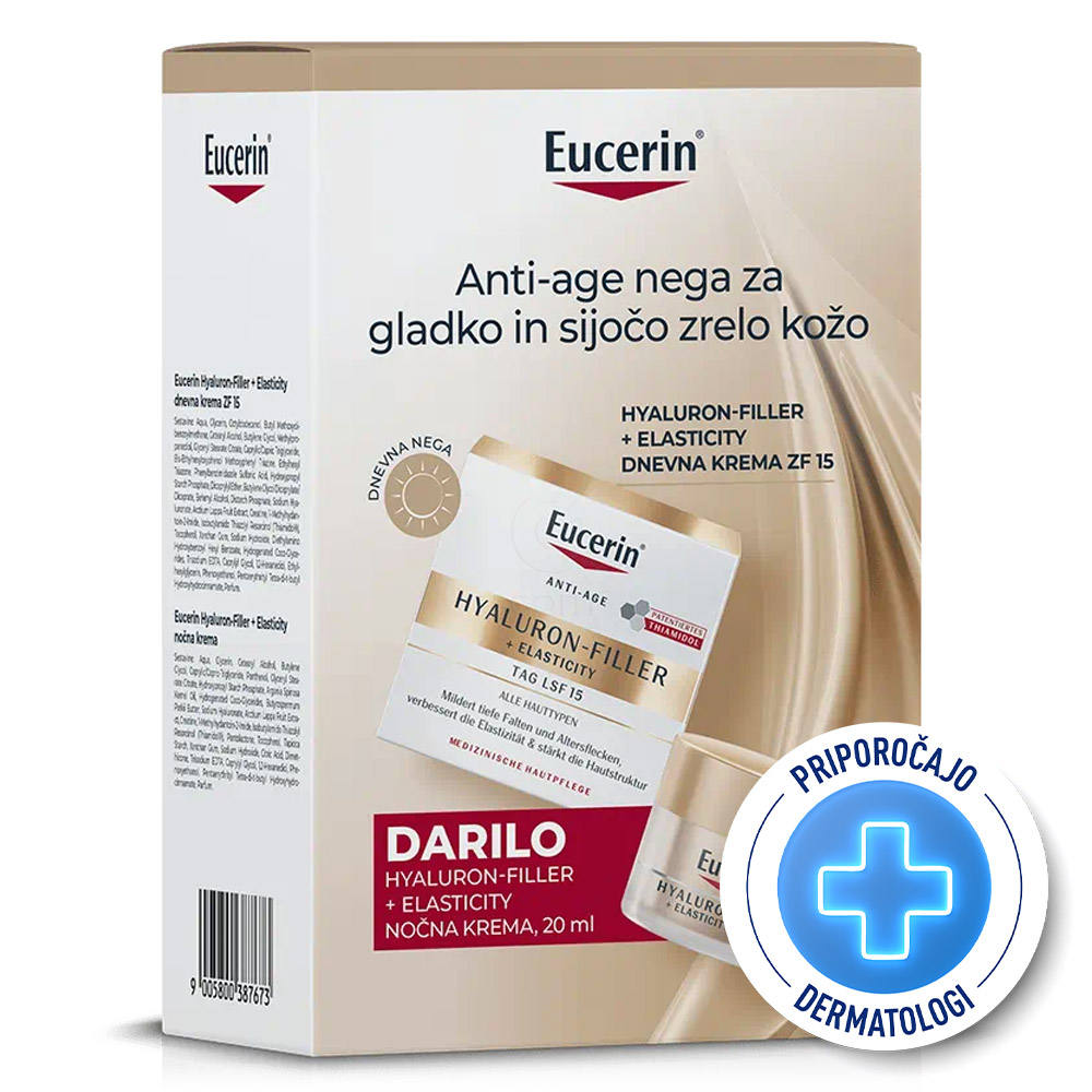 Eucerin Hyaluron-Filler + Elasticity Day, darilni set (50 ml + 20 ml)