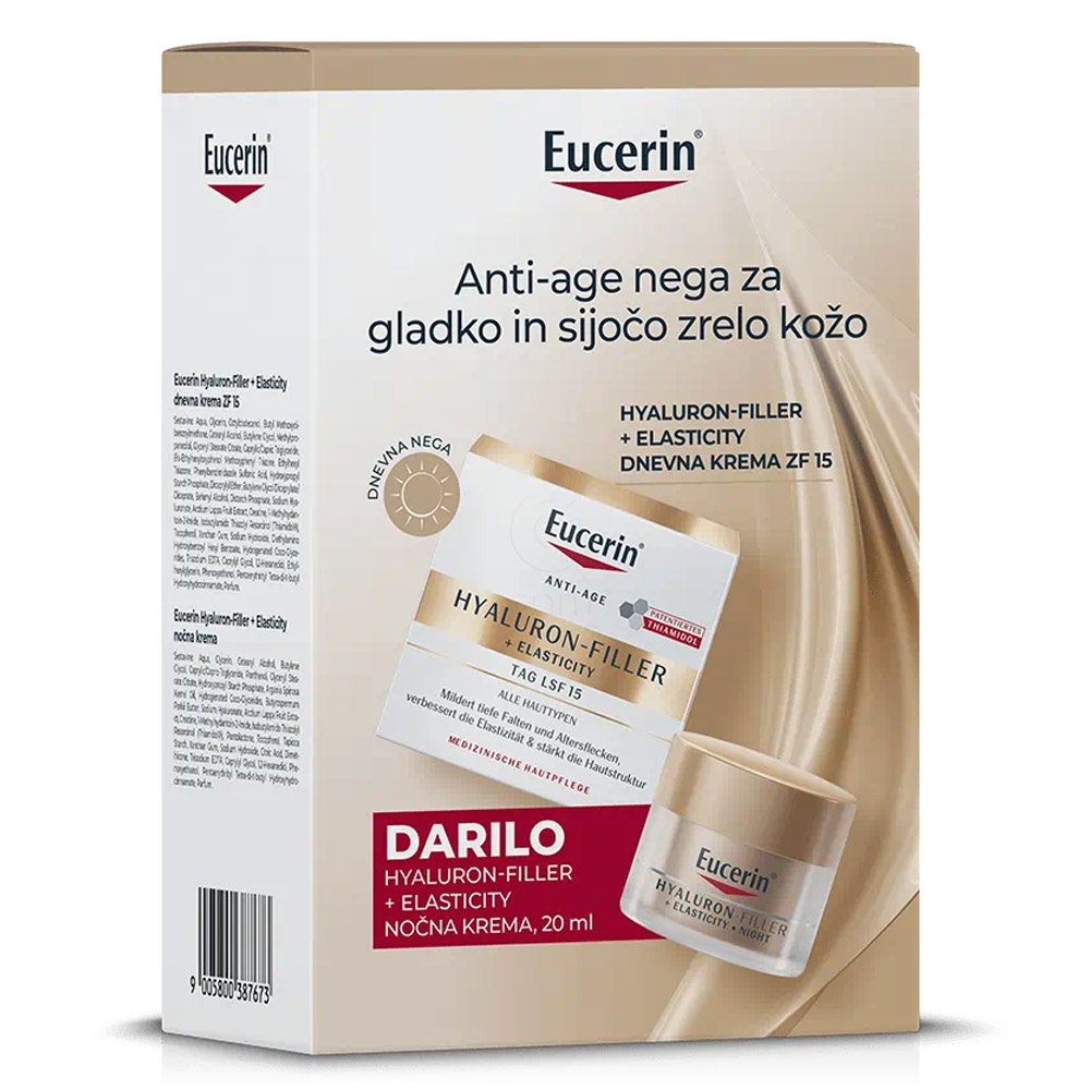 Eucerin Hyaluron-Filler + Elasticity Day, darilni set (50 ml + 20 ml)