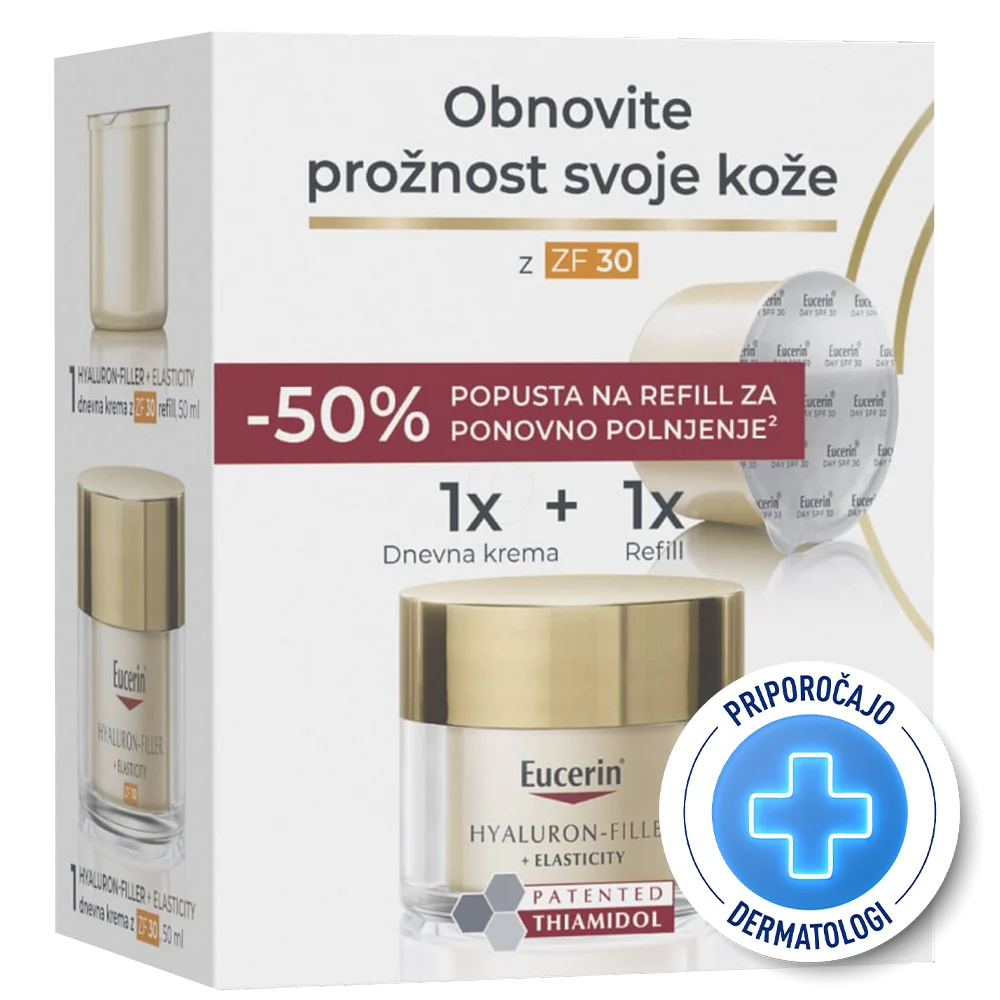 Eucerin Hyaluron-Filler + Elasticity, dnevna krema - ZF30 - paket (2 x 50 ml)