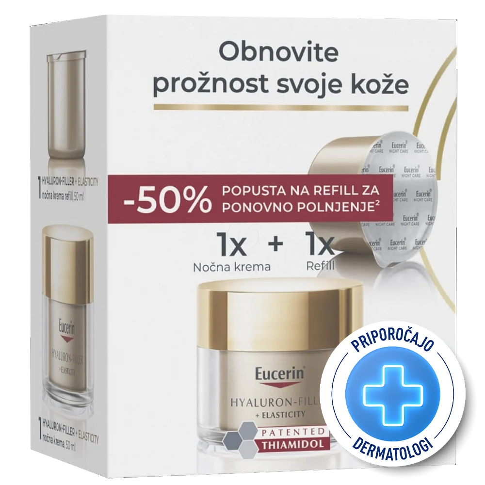 Eucerin Hyaluron-Filler + Elasticity, nočna krema - paket (2 x 50 ml)