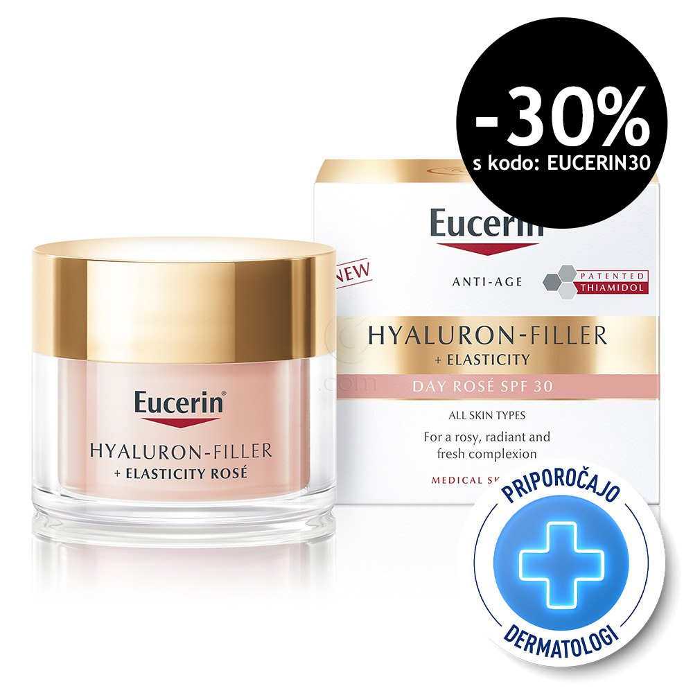 Eucerin Hyaluron-Filler + Elasticity Rose, dnevna krema - ZF30 (50 ml)
