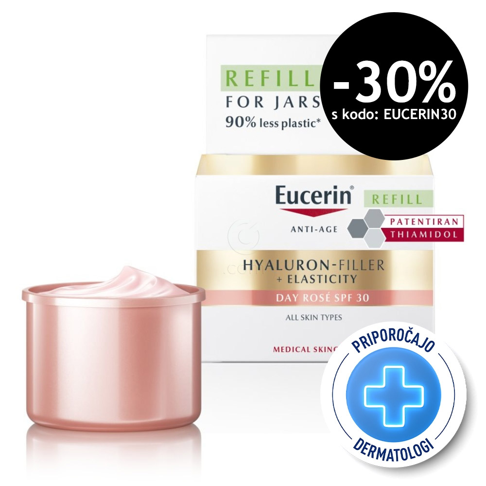 Eucerin Hyaluron-Filler + Elasticity Rose, refill dnevna krema - ZF30 (50 ml)
