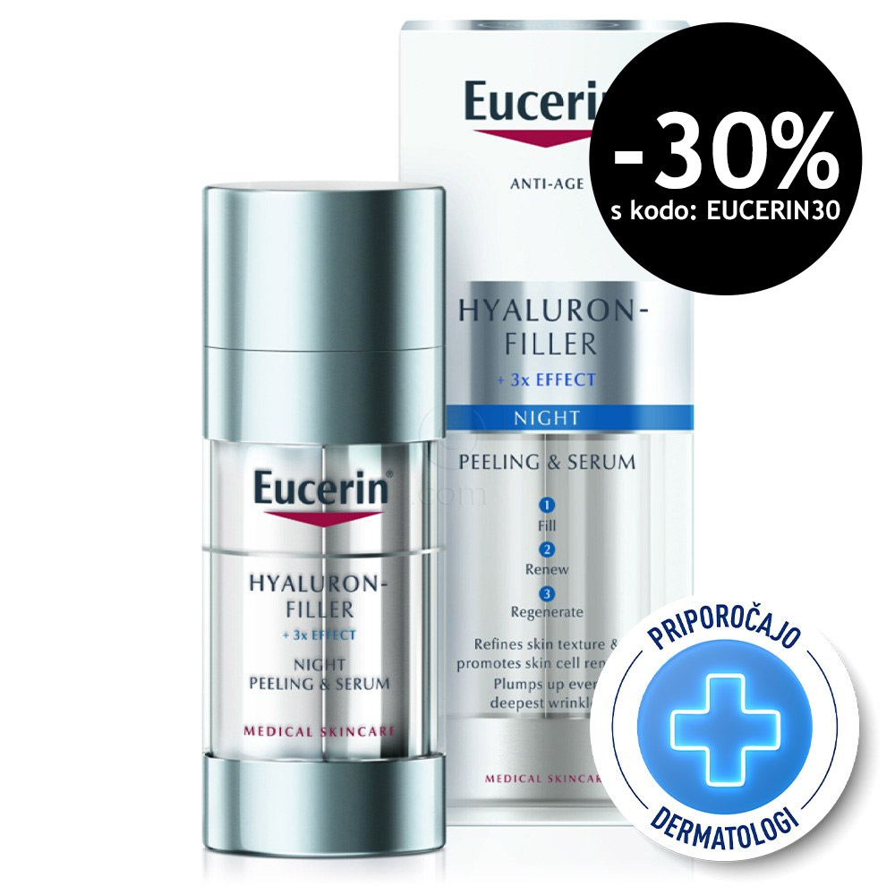 Eucerin Hyaluron-Filler, nočni piling in serum (30 ml)