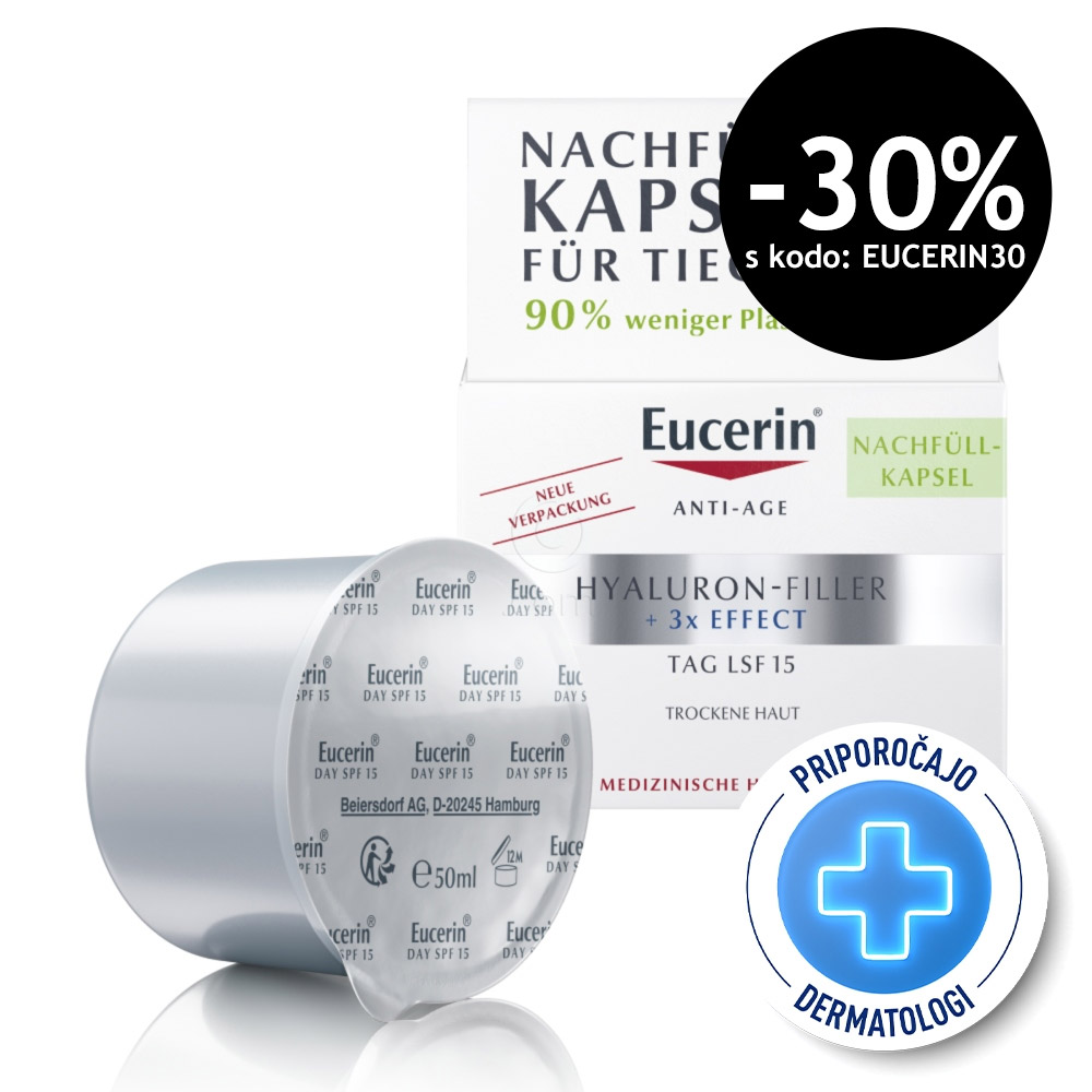 Eucerin Hyaluron-Filler, refill dnevna krema - suha koža - ZF 15 (50 ml)